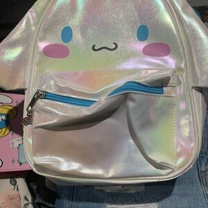 Holographic Backpack with Cute Face Design